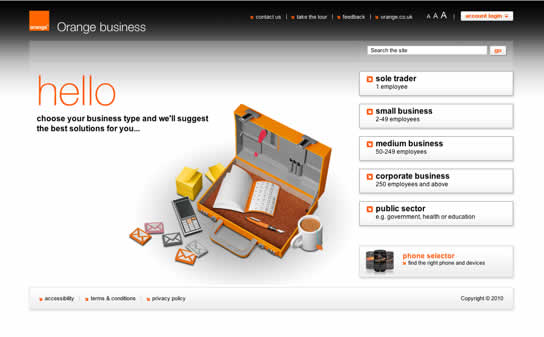 Orange Business home page